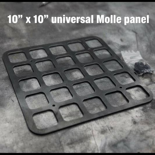Universal 10x10 MOLLE Panel | 1/8” Steel Powder Coated | Gear Storage Mount Organizer | Includes Stainless Hardware + Nylon Spacers
