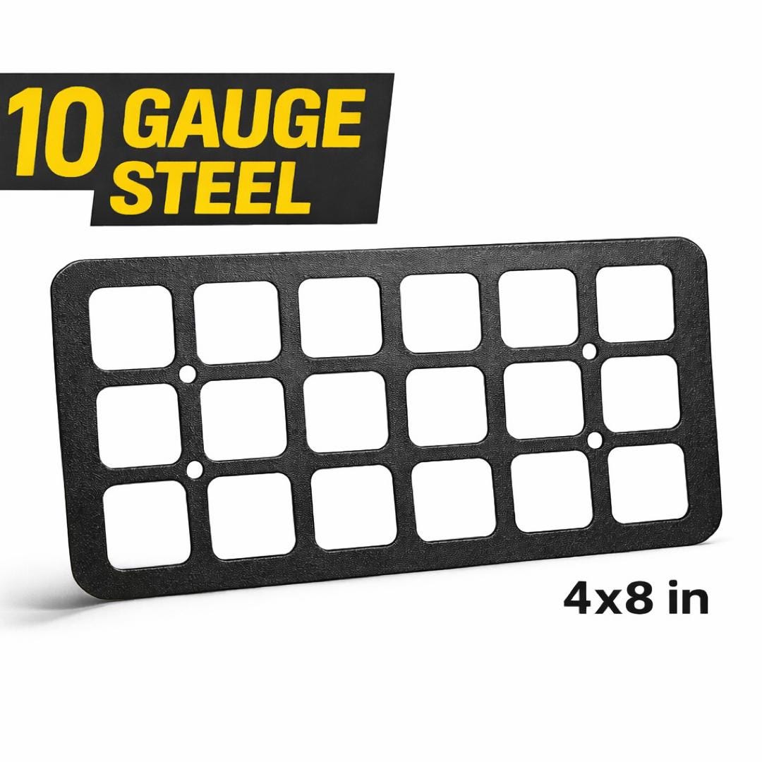 Universal molle panel 4x8 inch 10 gauge steel mount