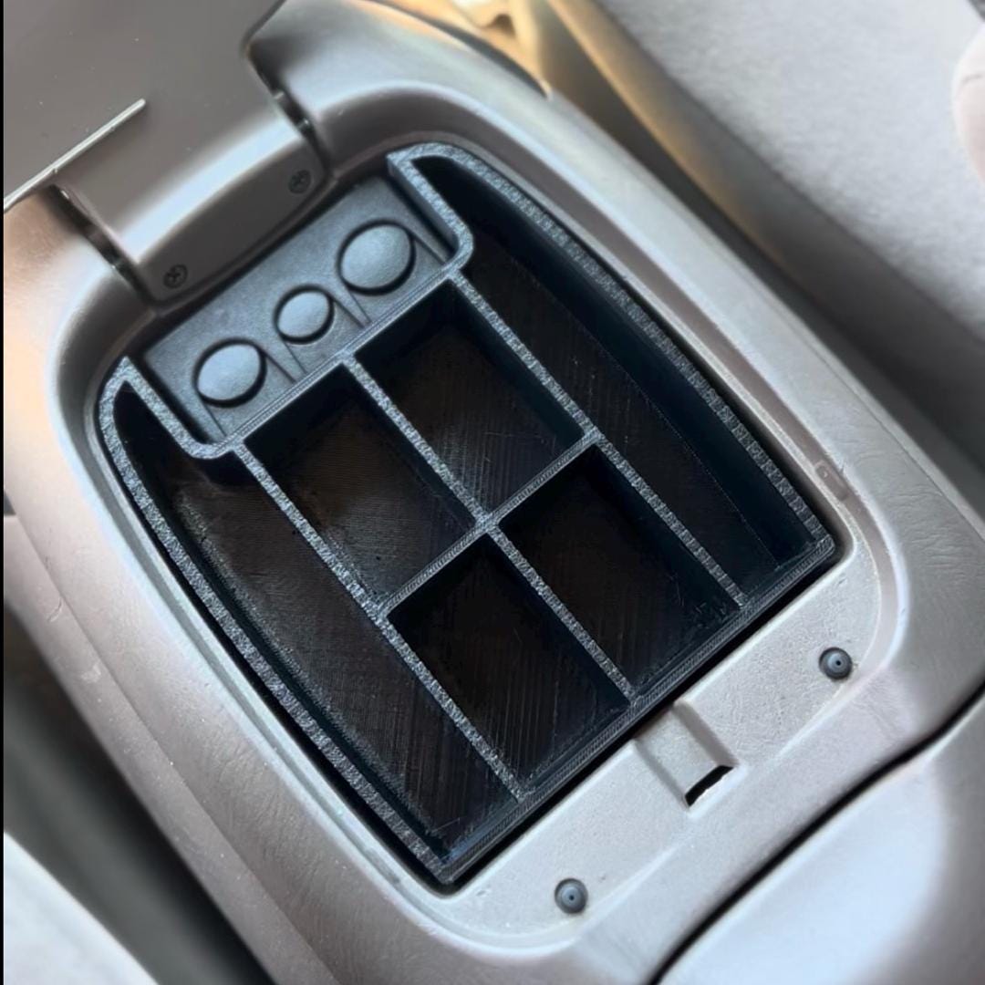 Toyota Tundra Sequoia Center Console Organizer, 1st Gen Tundra Double Cab Insert Tray, 2004 2005 2006 2007 Coin Slot, 3D Printed
