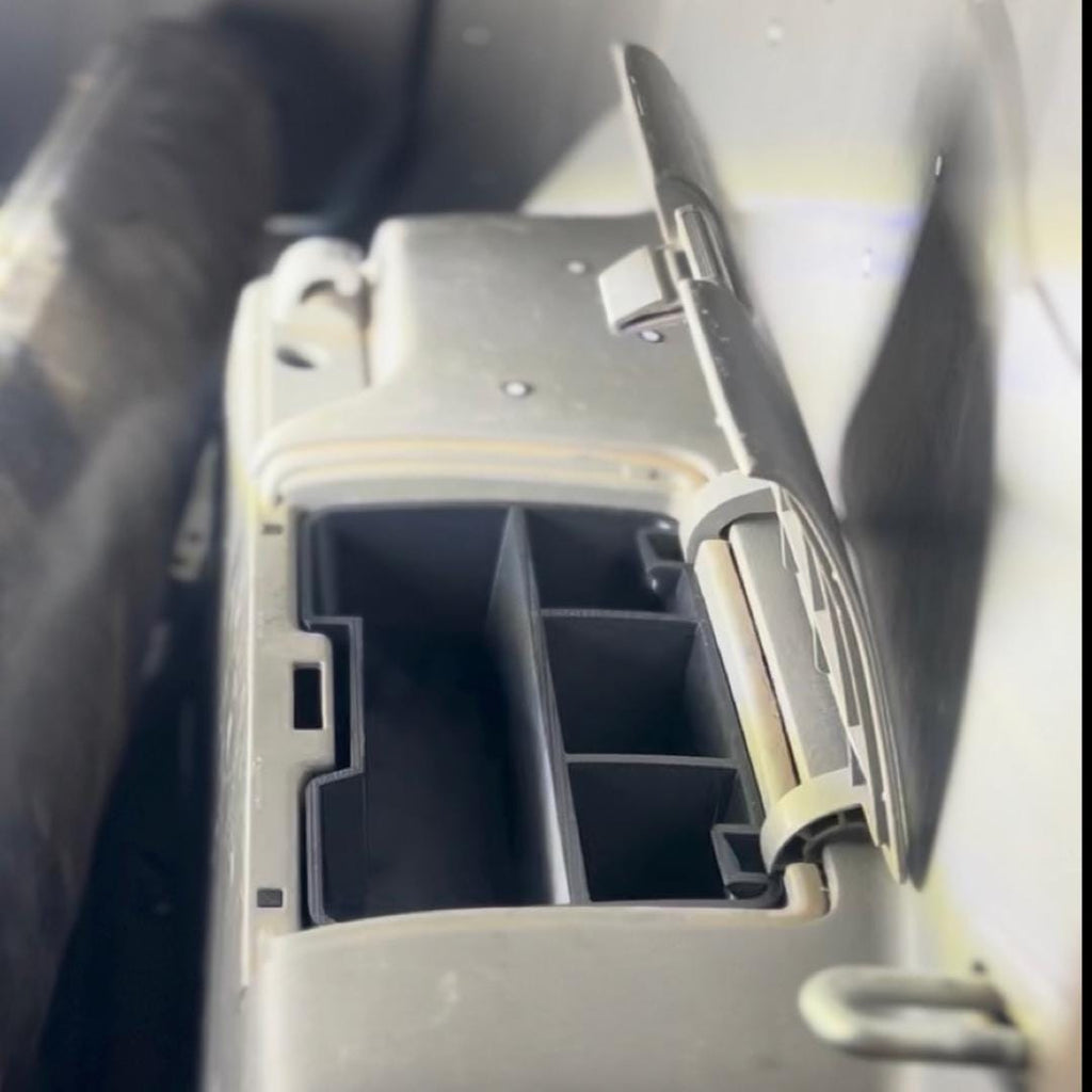 4th Gen 4Runner cargo cubby organizer installed in rear console