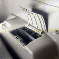 4th Gen 4Runner rear storage pocket organizer insert, divided black ASA tray in console with lid open